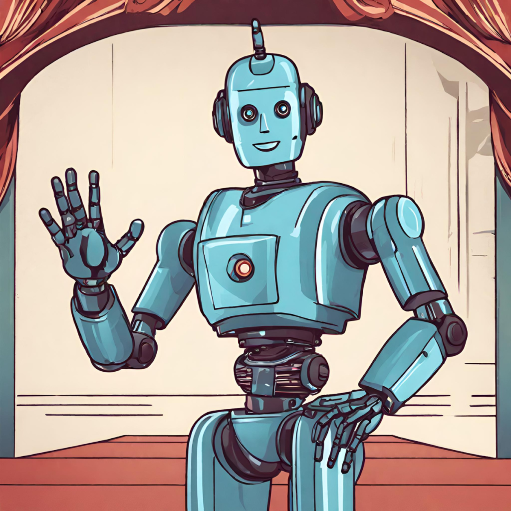a robot waving hi