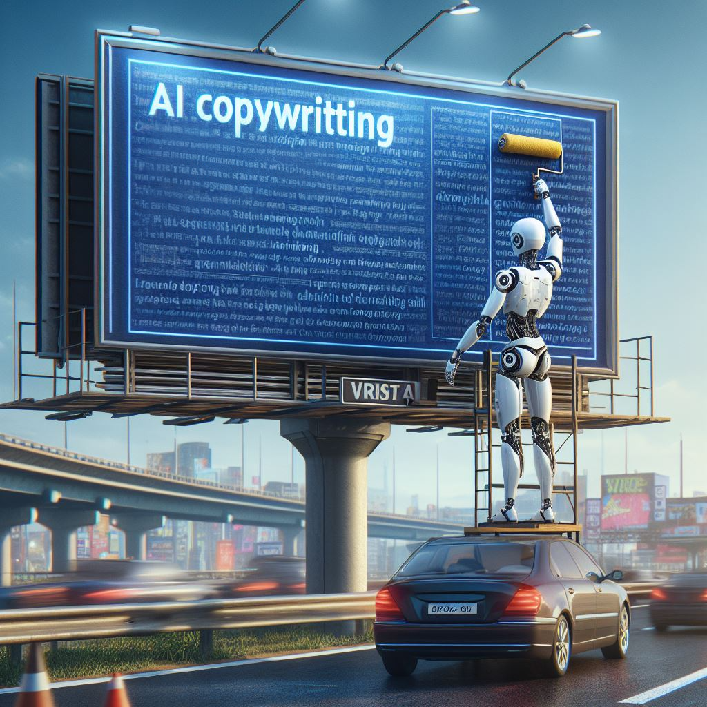 A robot putting billboard