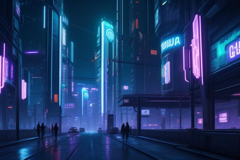 cyberpunk city at night
