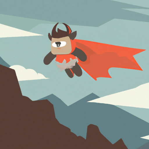 cute superman flying over mountains